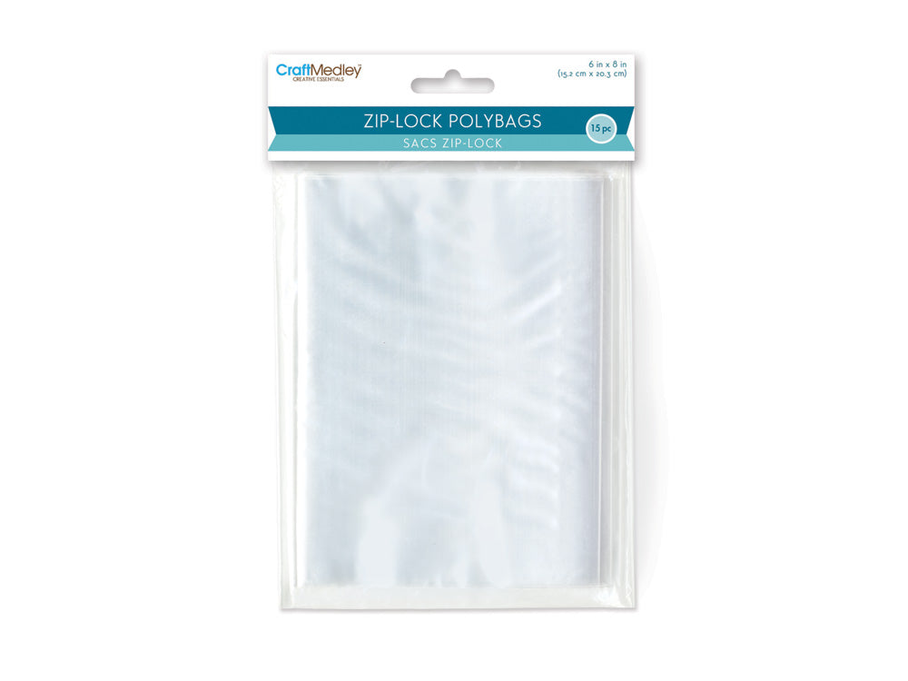 Craft Medley: Zipper-Seal Polybags 6"x8" 15pc