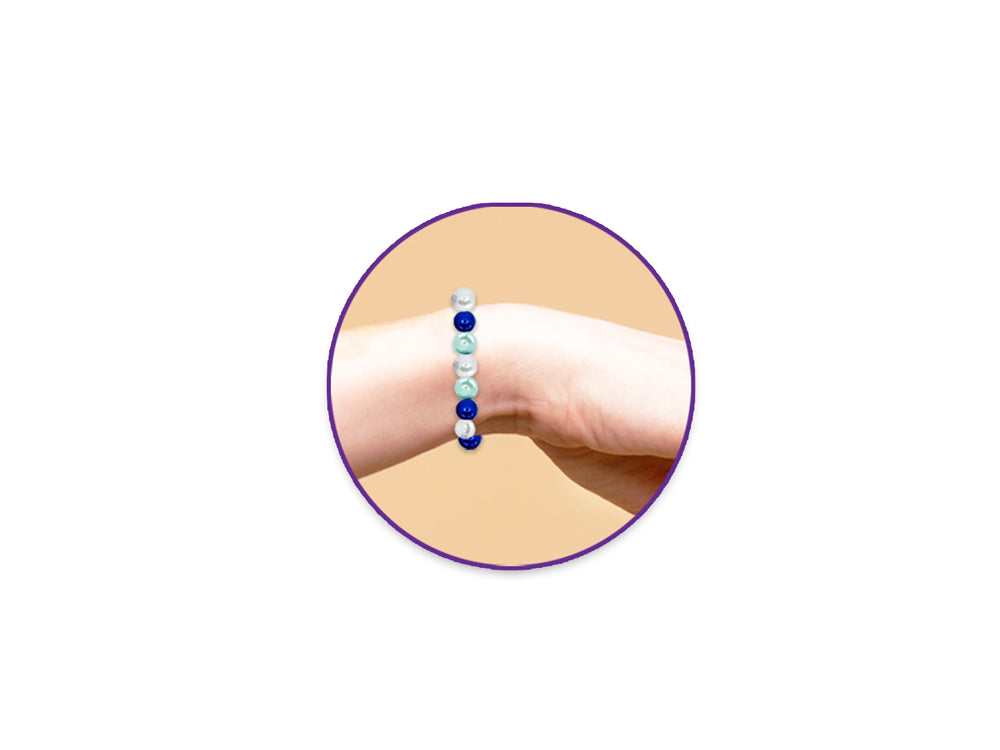 Pearl Beads: 8mm Gloss Tri-Colormix 35gms A) Blue