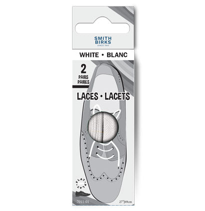 27" LACES - FLAT (2PR) WHITE