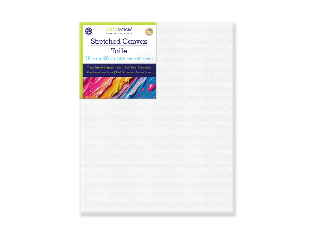 Stretch Artist Canvas: Rect. 16"x20" Primed Back-Stapled