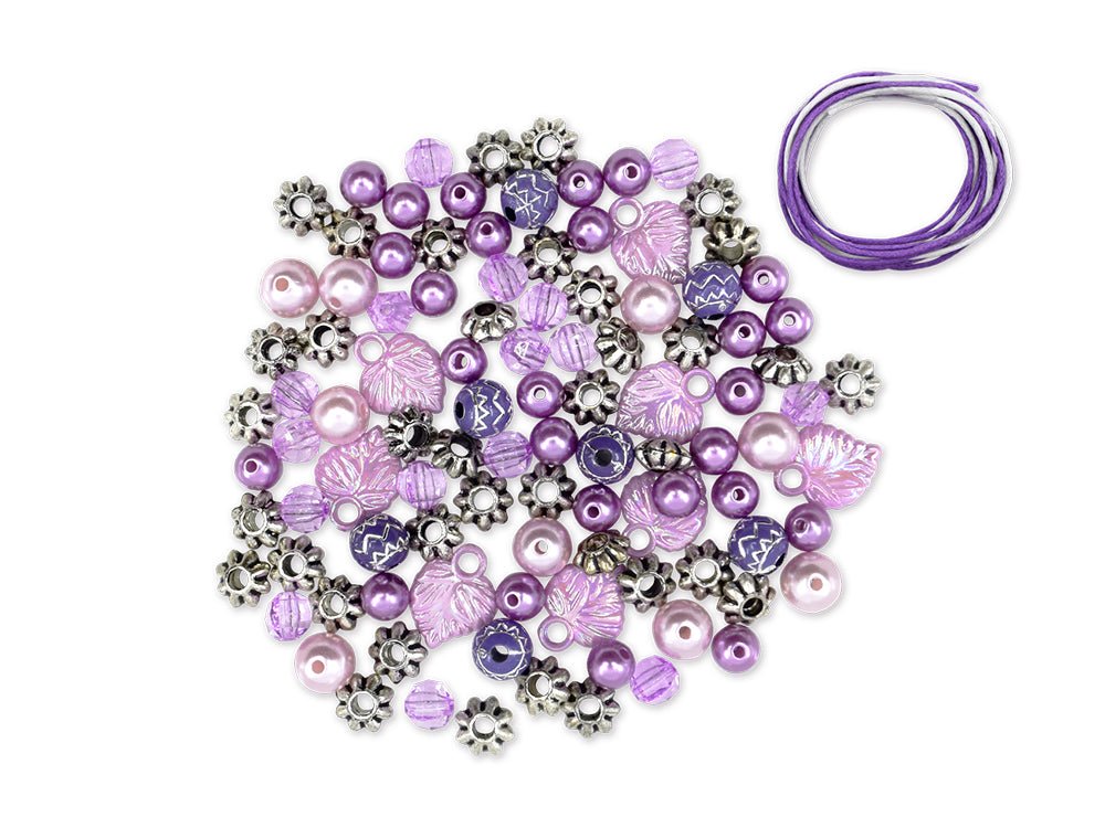 Acrylic Bead Kit: 30g Luxe Kit w/Spacers & Cording D) Purple