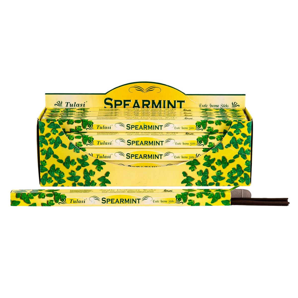 Tulasi, 9" 8 pcs, Incense Sticks, Spearmint, 25/display box