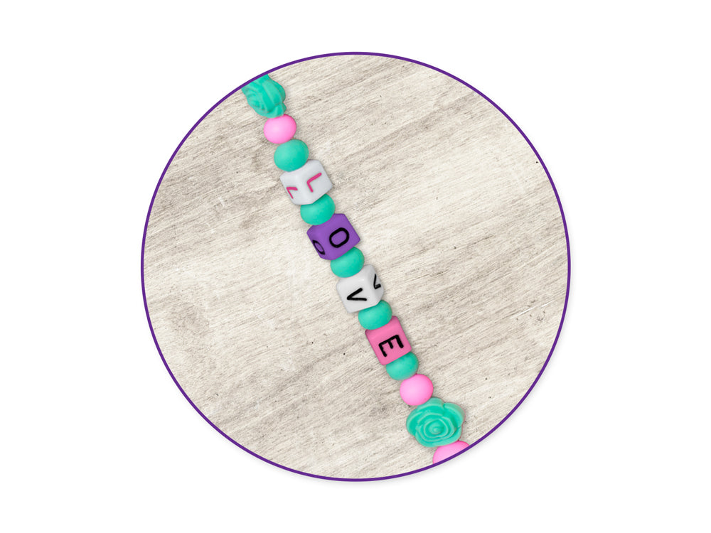 Alphabet Beads: 6mm Cube 68ct A) White w/Colored Letters