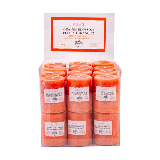 Frosted Scented Votive Candle, 2"H, Orange Blossom, 24/PDQ