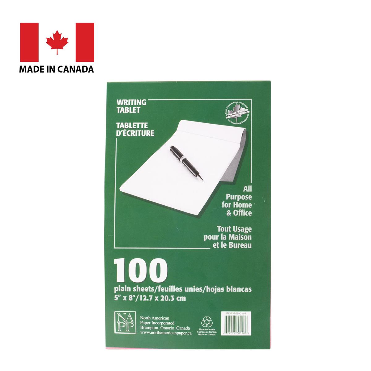 100-sheet 5x8" Plain Writing Tablet