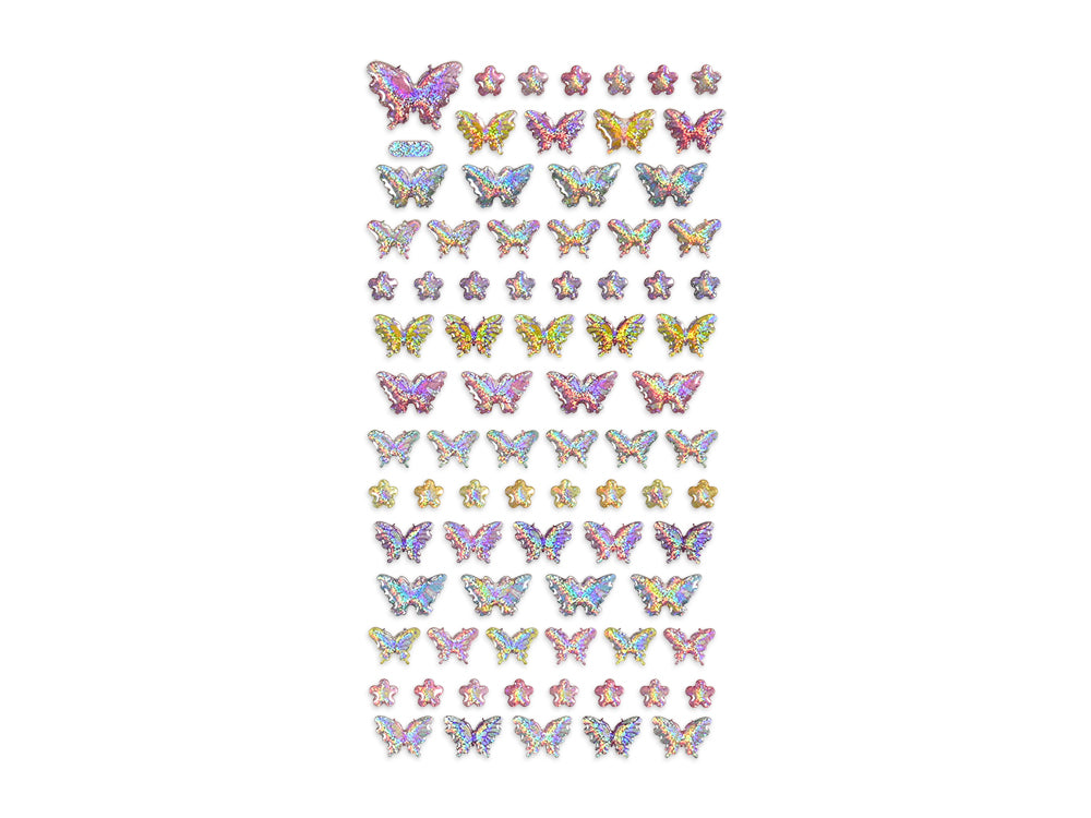 Paper Craft Sticker: 3D Epoxy Mini Elements 9x17.5cm M) Florals & Butterflies 2