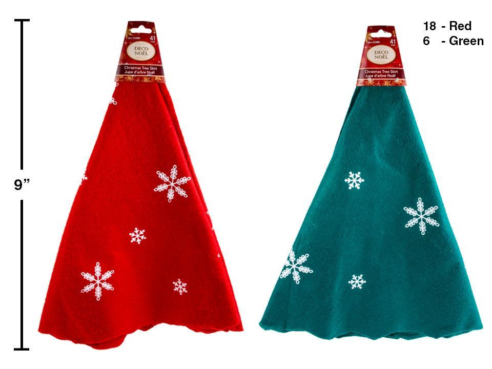 Deco N. 41" Felt Xmas Tree Skirt, 2 cols., wrap around card (A915337)
