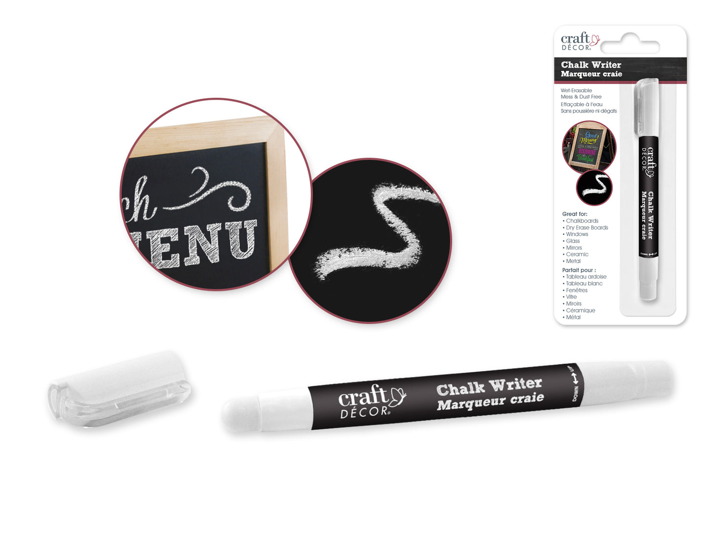 Craft Decor: Chalk Writer Blister-Carded E) White