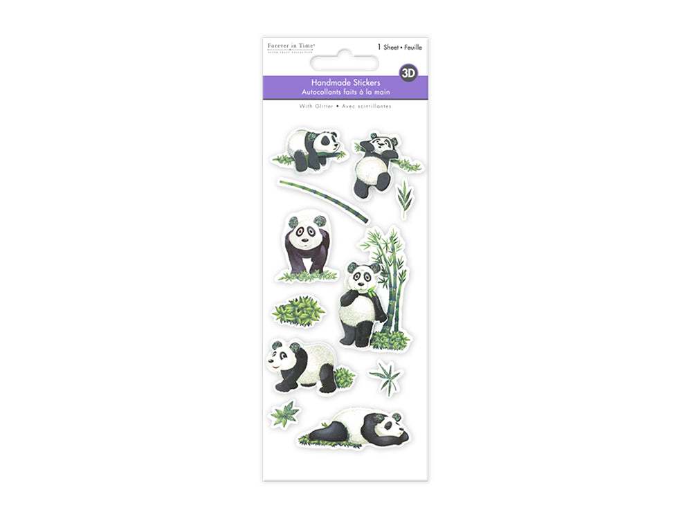 Handmade Sticker: 3D Glitter Cardstock Elements 250gsm H) Panda Life (Copy)