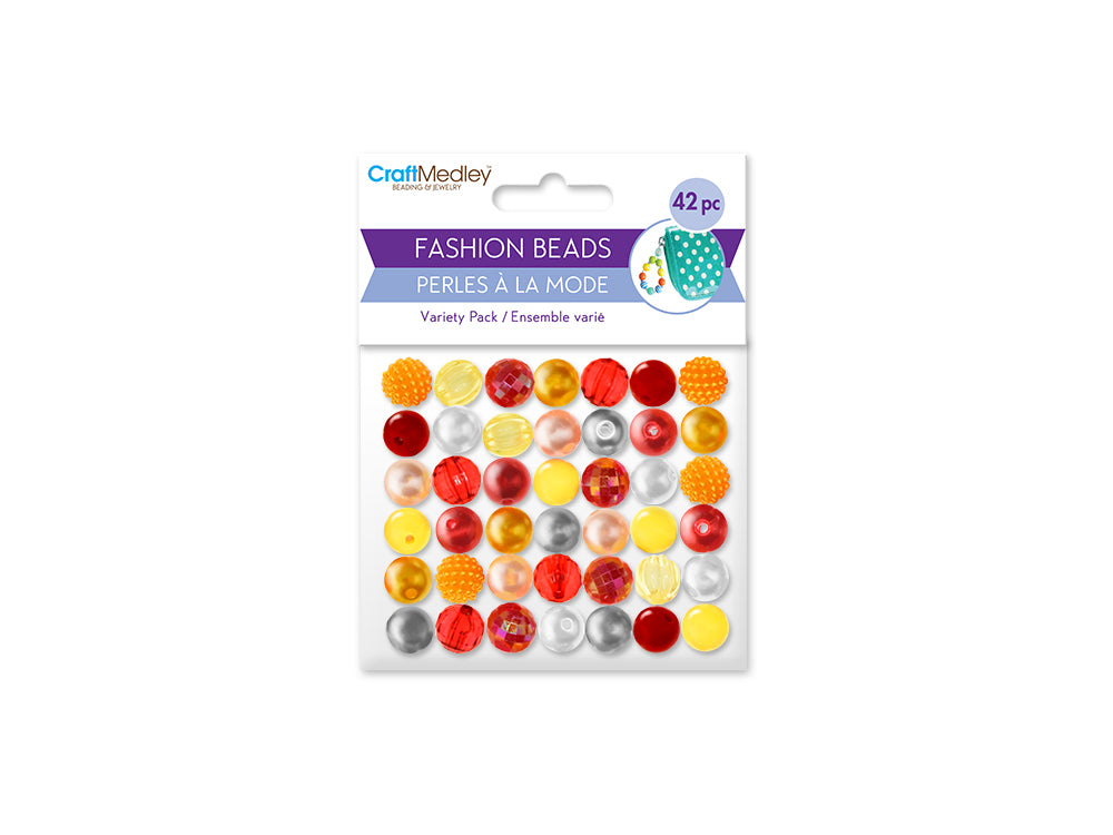 Plastic Fashion Beads: 42-45pc Posh Mix-Packs D) Tropicana