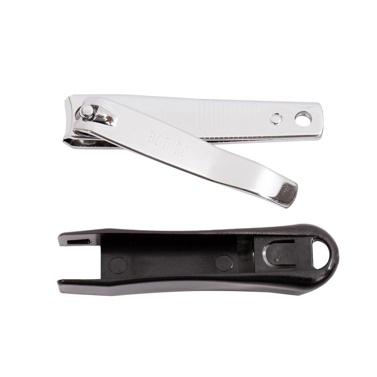 Bodico Toe Nail Clipper w/ Catcher, 82mm, 2col: blk&wht, b/c