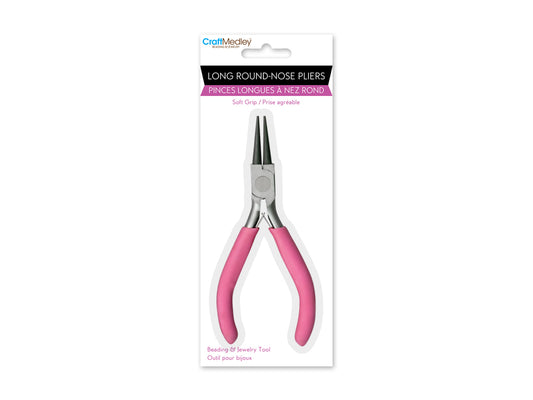 Beading/Jewelry Tool: Long Round Nose Pliers w/Soft Grip Handle