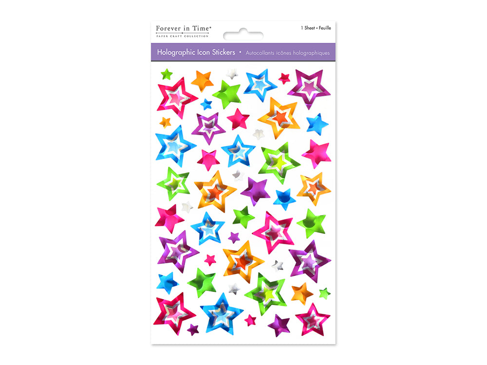 Paper Craft Sticker: 5.5"x8.25" Holographic Icons B) Star Shine