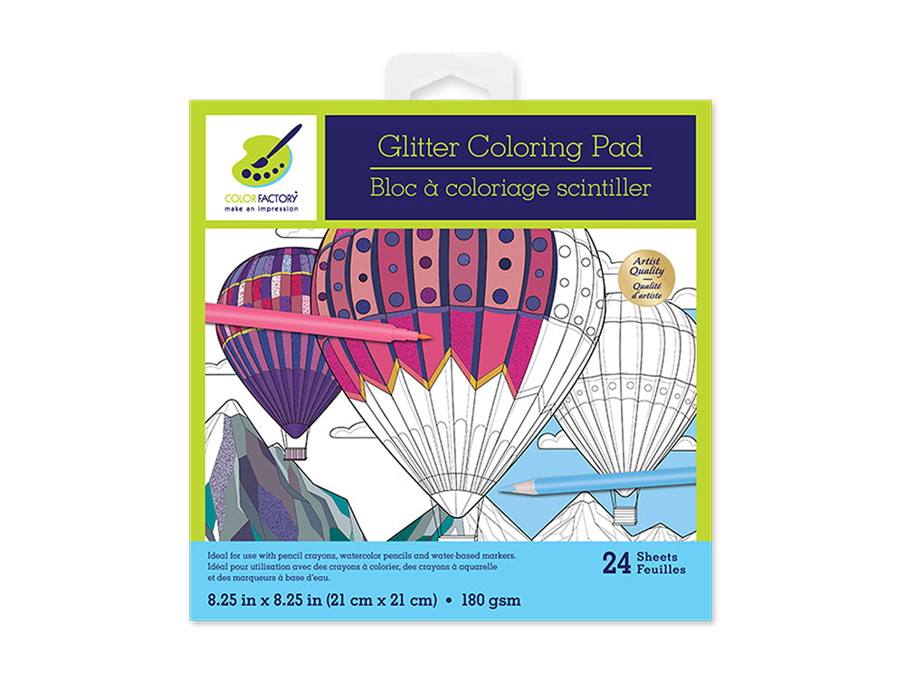 Color Factory: Glitter Coloring Pad 8.25"X8.25" 180Gsm 24Sht G) Great Outdoors