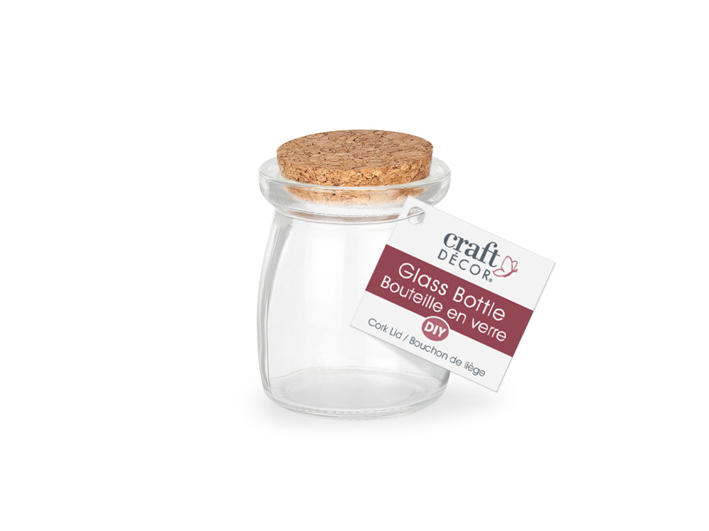 Craft Décor: 5.5x7.5cm DIY Clear Glass Bottle w/Cork Stopper