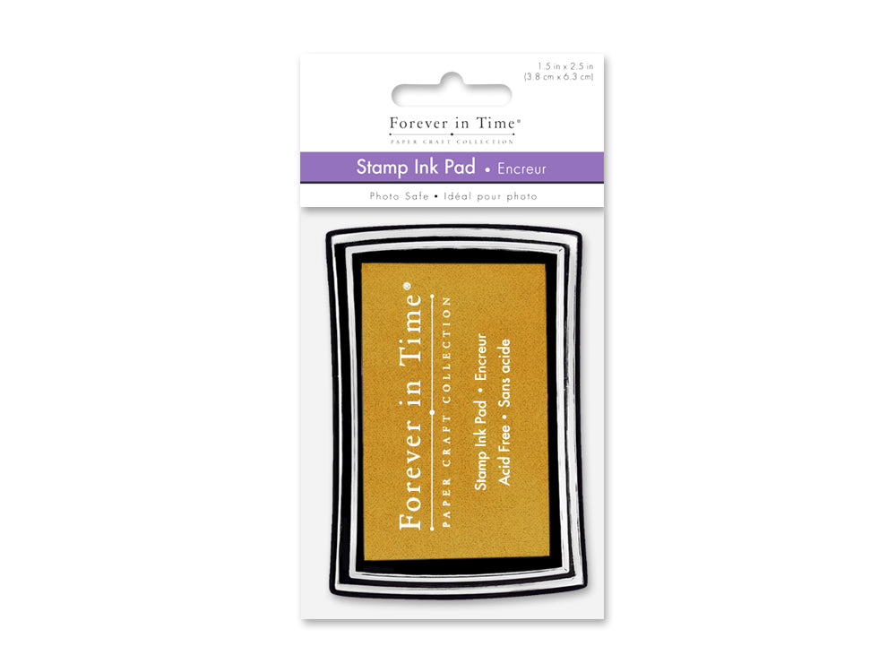 Stamp Ink Pad: 1.5"x2.5" Pigment Solid Color AcidFree D) Gold Metallic