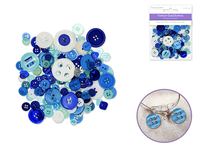 Button Embellishment: 60g Fashion-Dyed Medley A) Sky