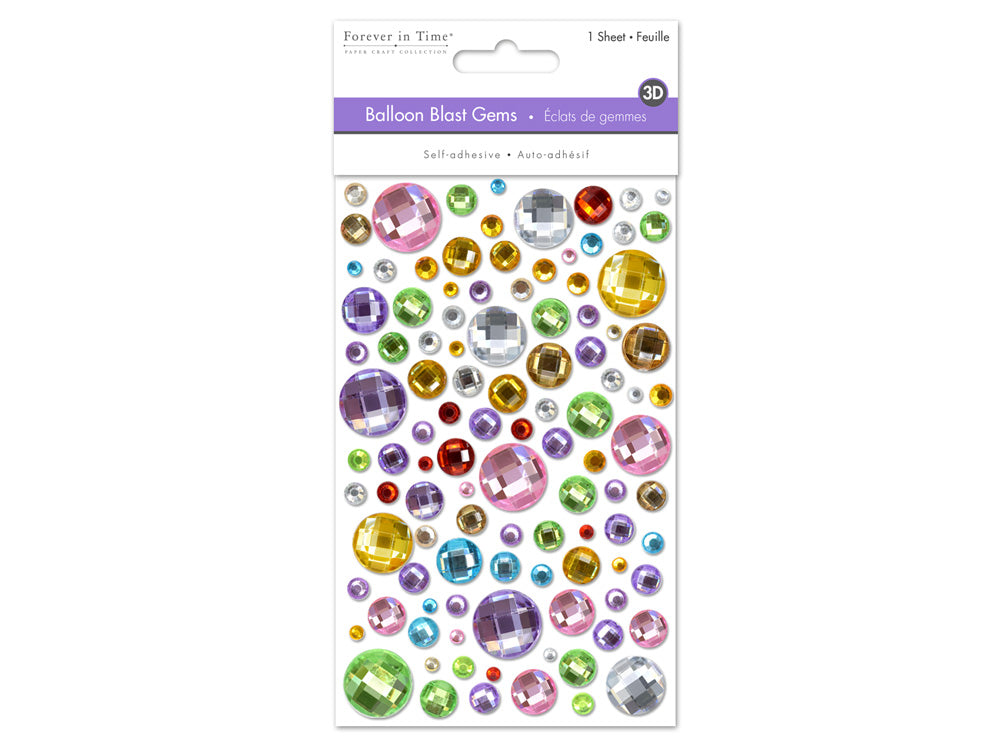 Paper Craft Sticker: 3.93"x5.9" Balloon Blast Gems B) Multicolor