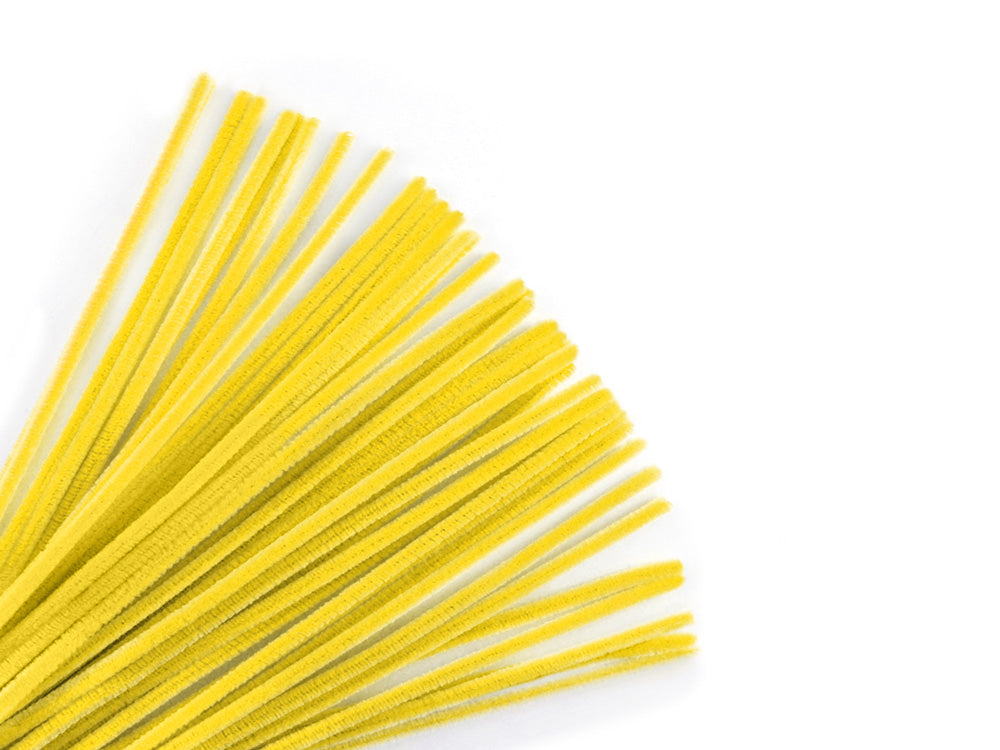 Chenille Stems: 6mmx30cm Standard Pipe Cleaners 40pc O) Yellow