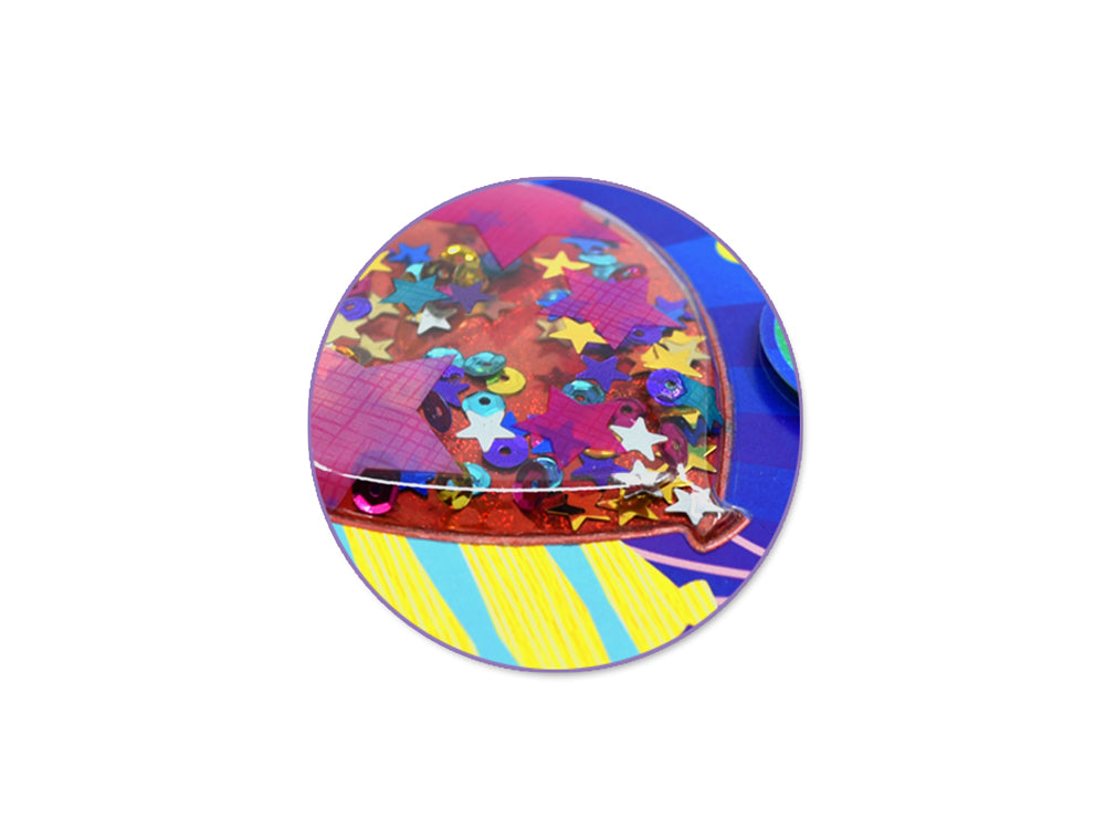 Handmade Sticker: 4.9"x7.3" 3D Shaker Series D) Happy Birthday