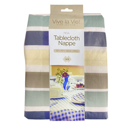 *Tablecloth Peva - Flannel Back Yellow/Grey 52"x70