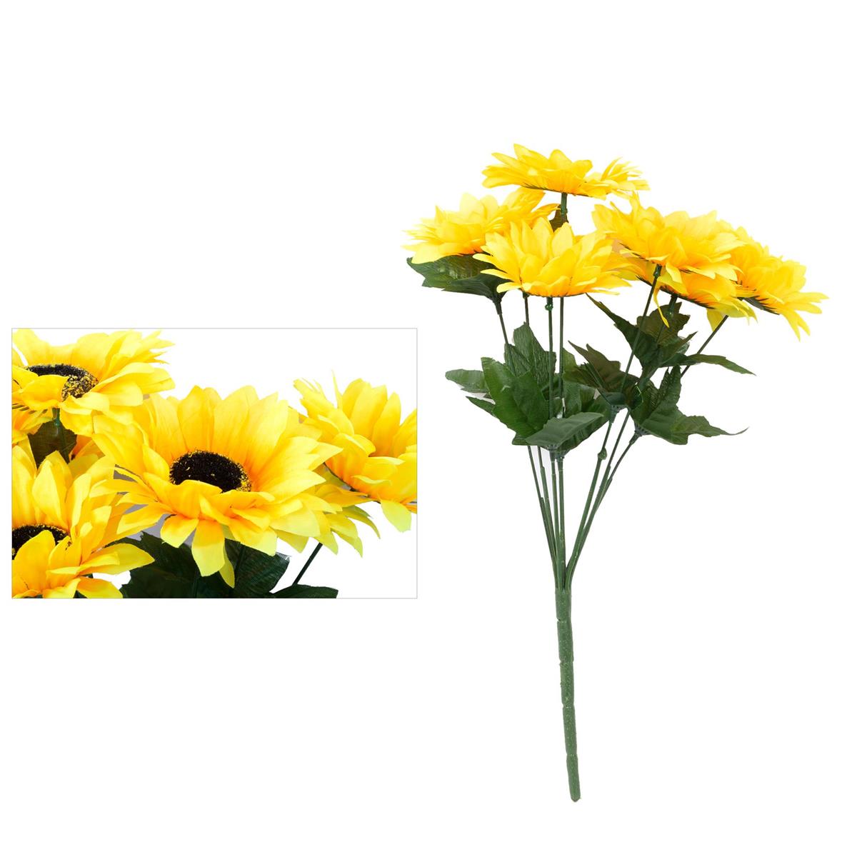 Country Garden 14.5"L 7 Stem Artificial Sunflowers Bunch, label