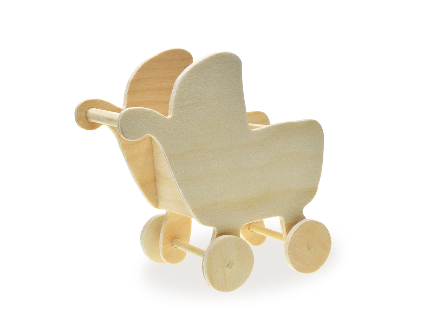 Wood Craft: 10x6.2x10.2cm DIY Baby Carriage
