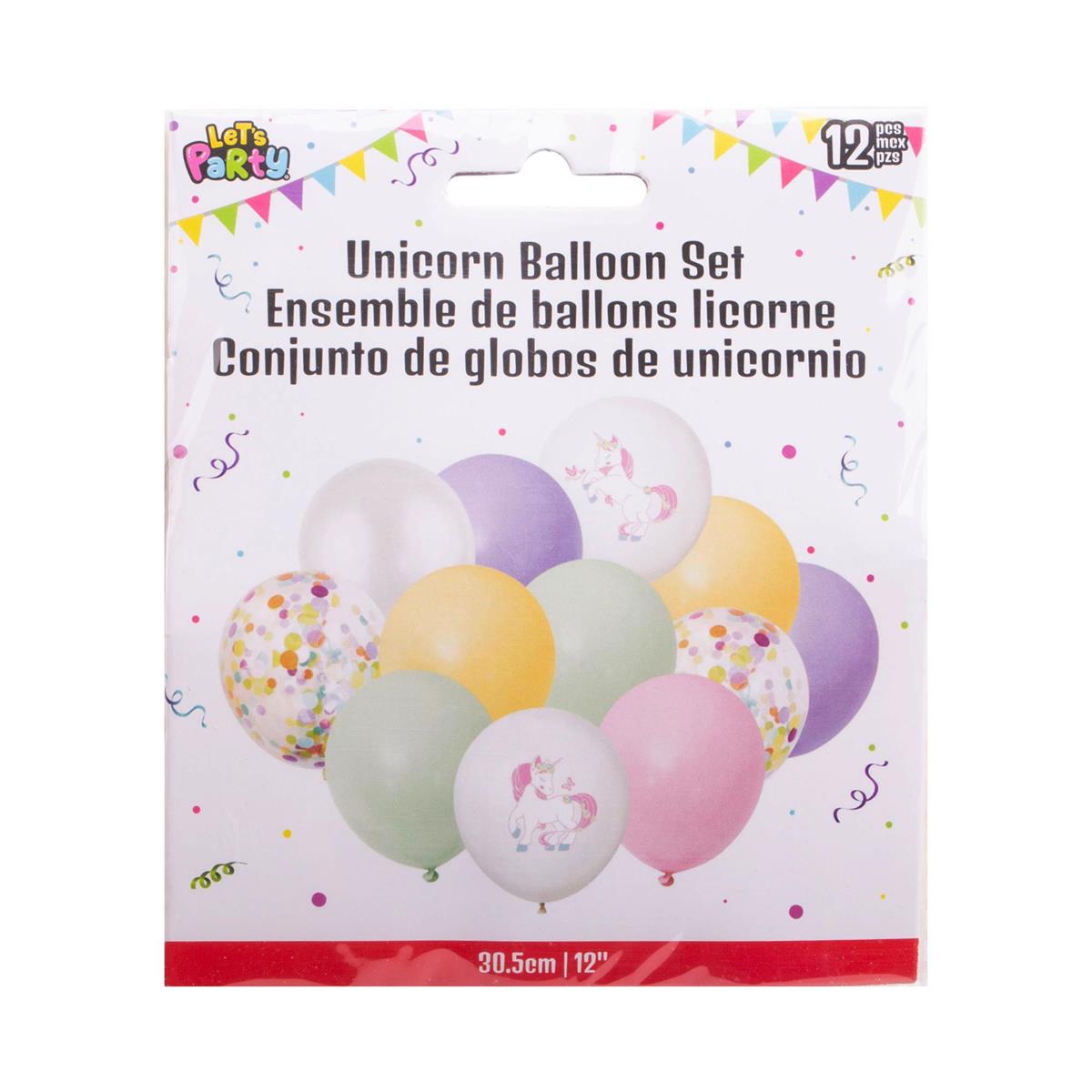 Let's Party,12-pc U-corn 12"Balloon Set