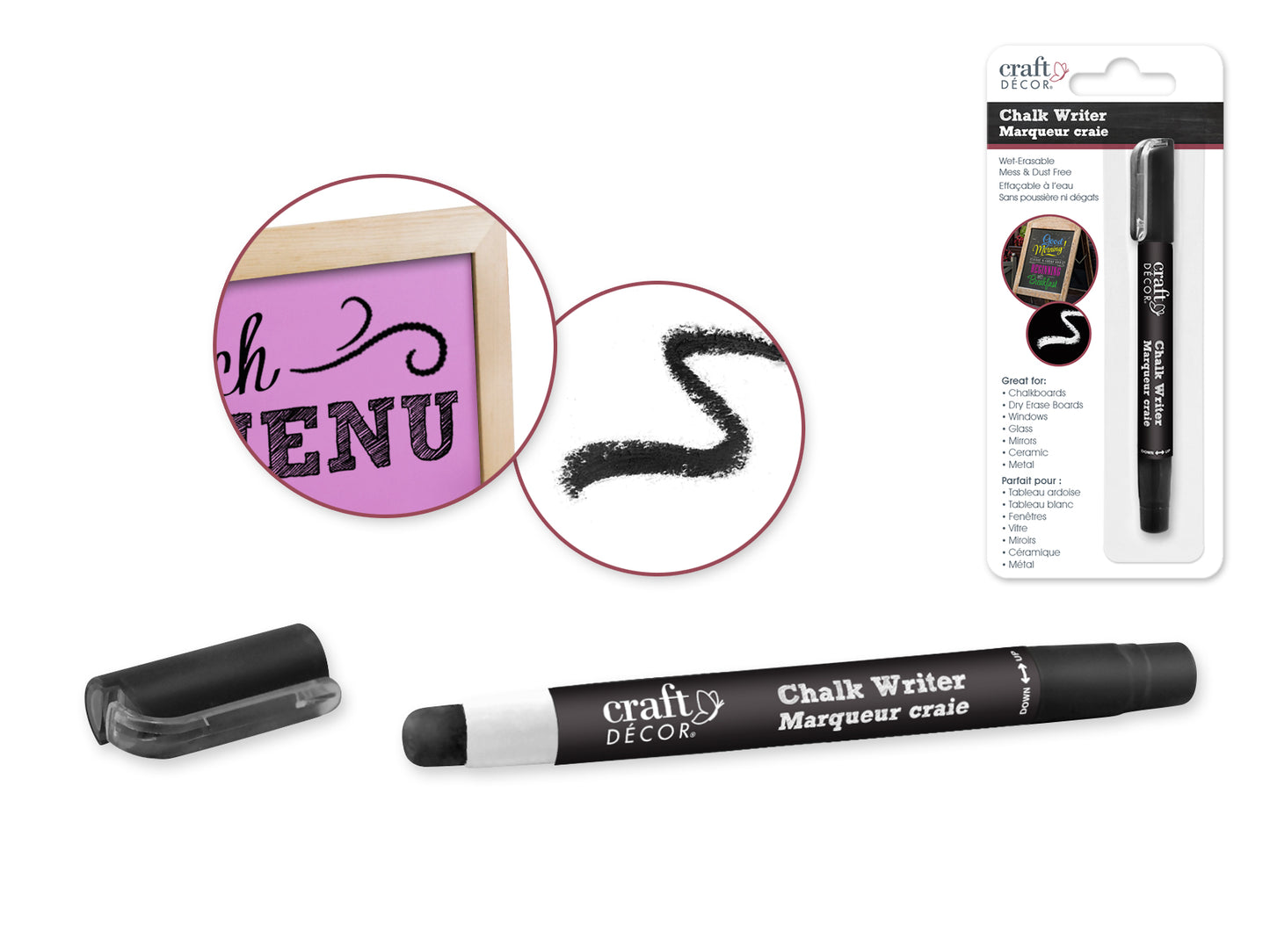 Craft Decor: Chalk Writer Blister-Carded K) Black