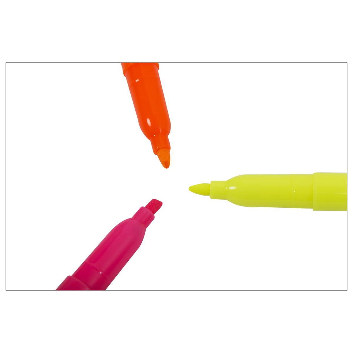 O.WKs. 3-pc "Brite" Hi-liters, Chisel Tip/Yel/Ong/Pnk
