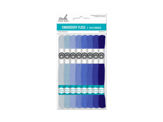 Needlecrafters: 8m Cotton Embroidery Floss 8 Hanks/pkg F) Blue Heaven