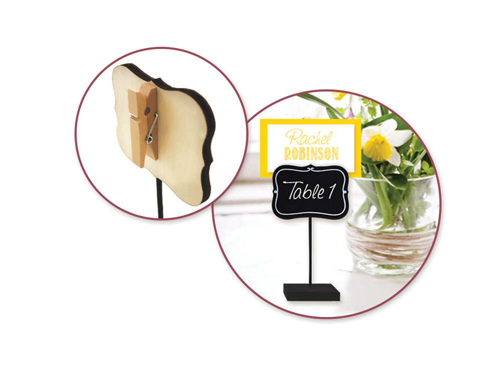 Craft Decor: Chalkboard Clip Sign Stand B) Bracket w/White Border