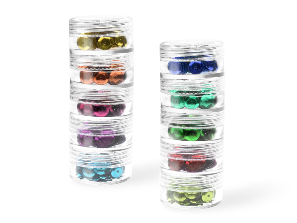 Craft/Bead Storage: 1.2"x0.9" Screw-Stack Canisters x10