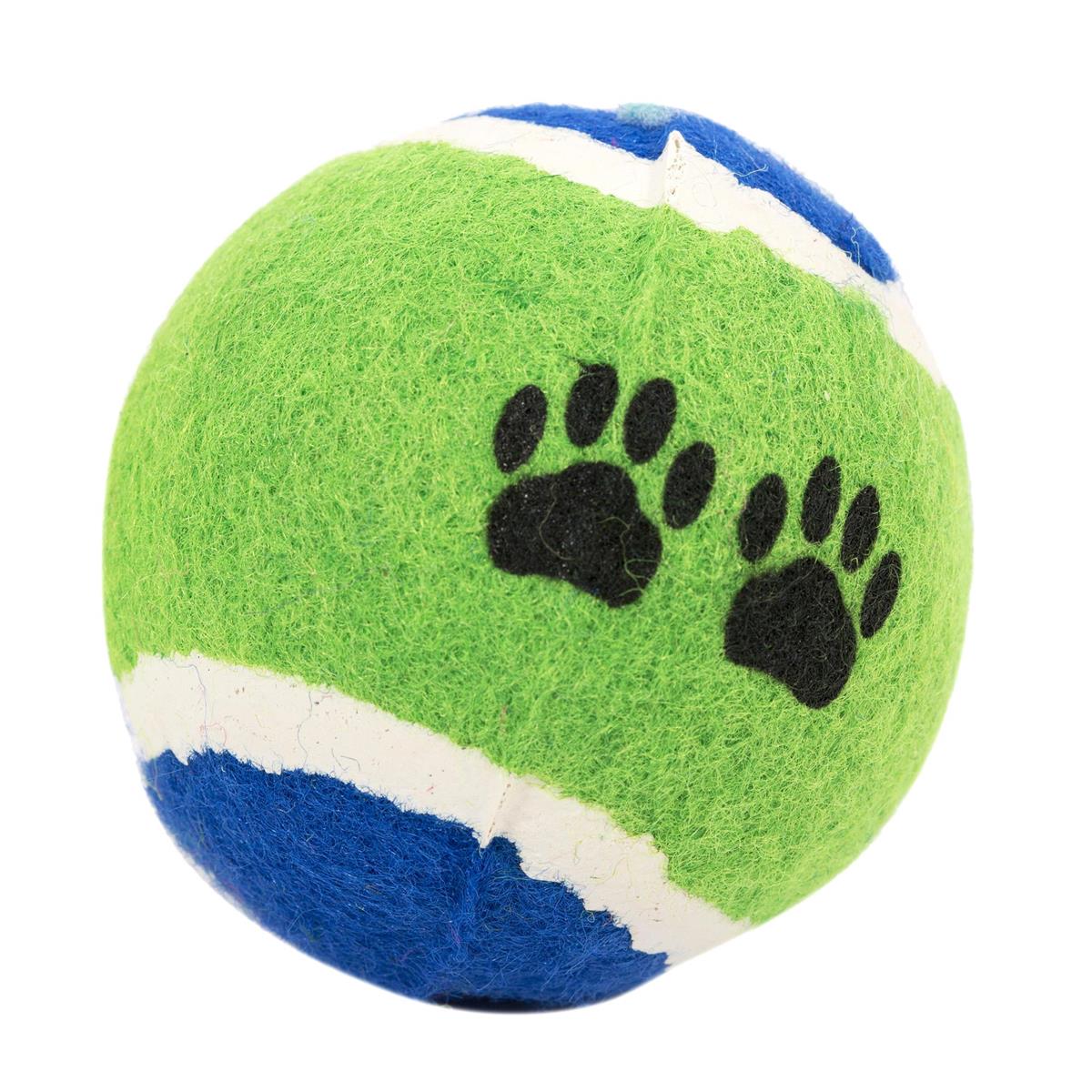 PAWS. 2-pc 2.5" Printed Pet Tennis Balls, 2 col. in a bag,(CS)