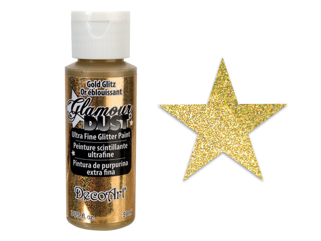 Glamour Dust Paint: 2oz Ultrafine Glitter Paint DGD01-DGD21 01 Gold Glitz