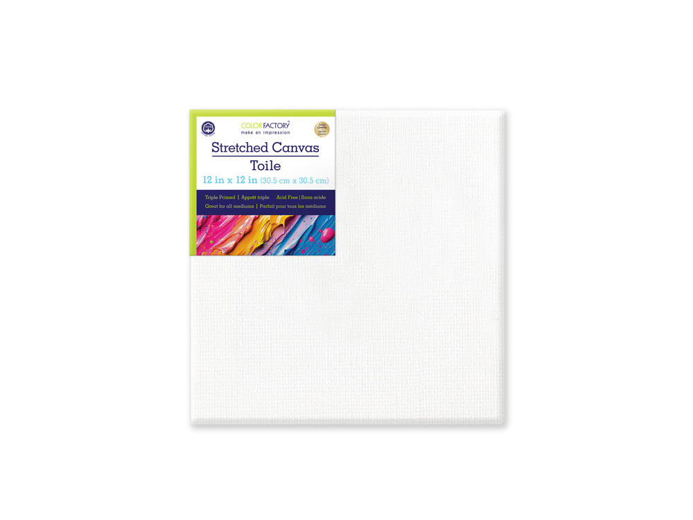 Stretch Artist Canvas: Square 12"x12" Primed Back-Stapled