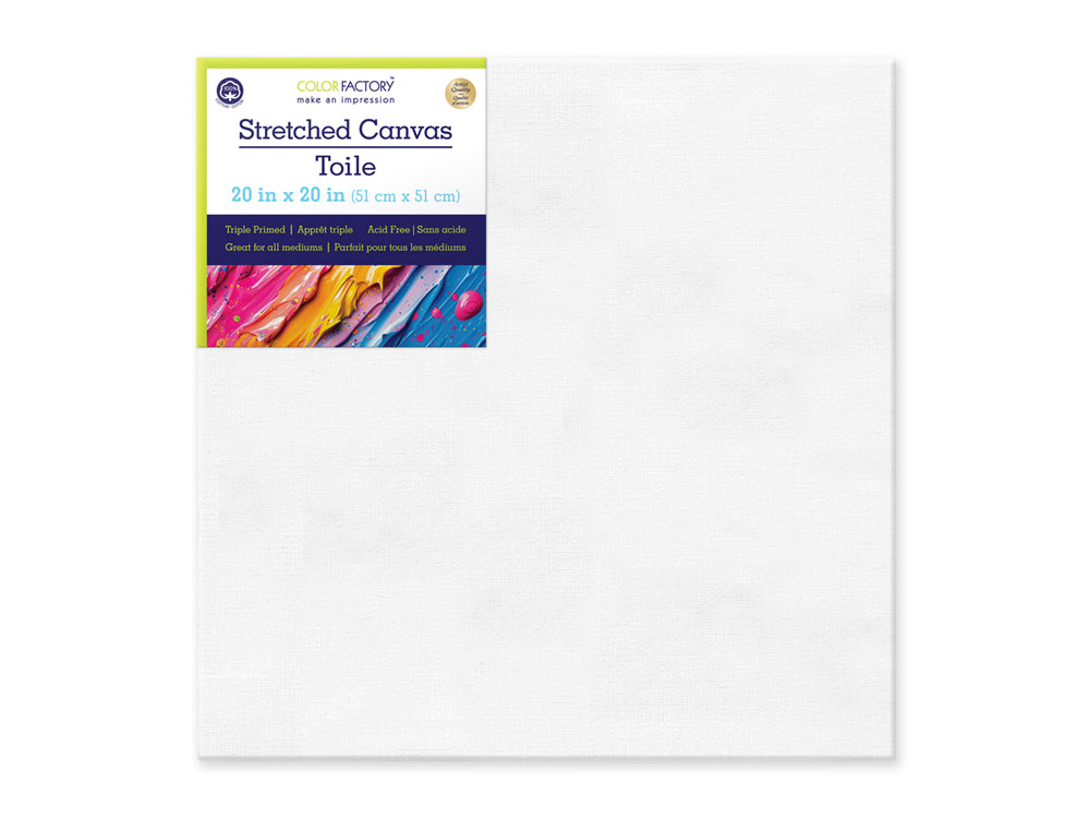 Stretch Artist Canvas: Square 20"x20" Primed Back-Stapled