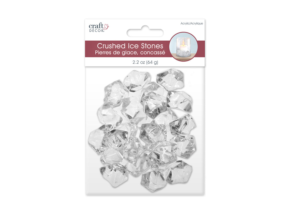 Craft Décor: 65g Crushed Ice Acrylic Stones B) Med 2.5cmx2cm