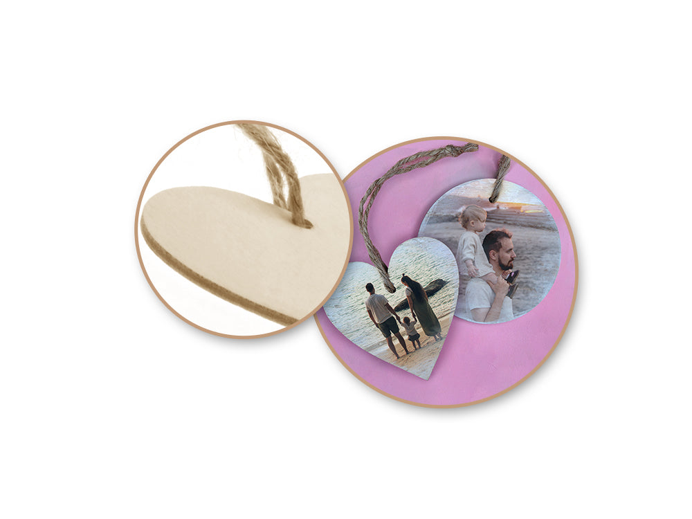 Craftwood: DIY 6cm Ornament/Tags 6pc w/Jute Hanger A) Heart