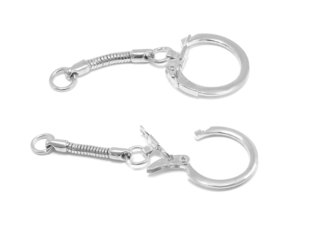 Jewelry Findings: 2.3cm Snake Key Chain 5.8cm(L) x4 B) Silver