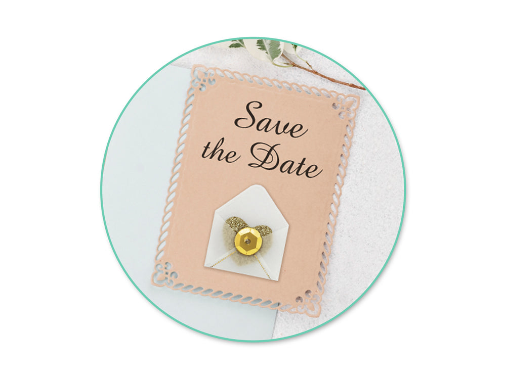 A Brides Wish: 0.9"x1.1" Mini Bling Vellum Envelope x6 Self-Stick A) Gold