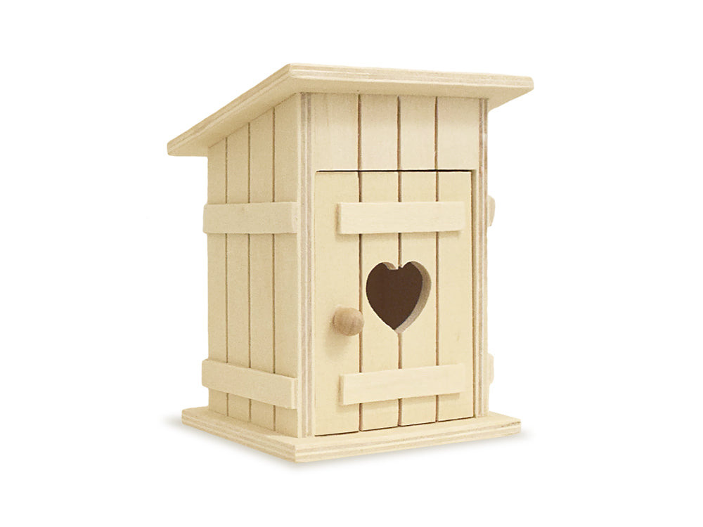 Wood Craft: 3.15"x2.56"x4.13" DIY Outhouse Old Fashioned