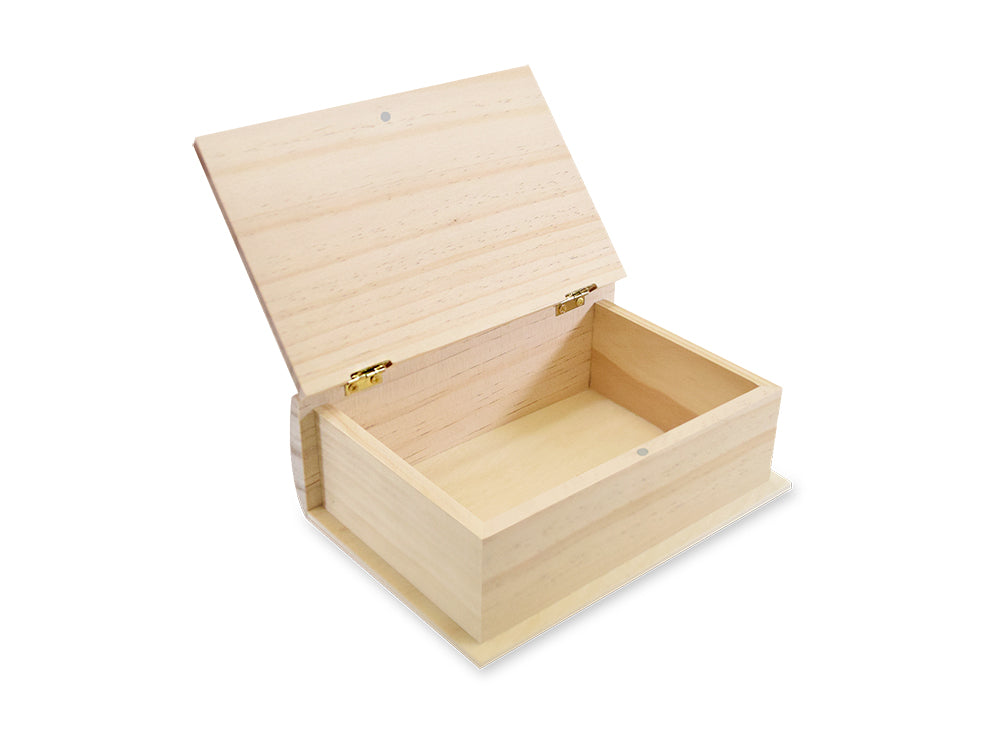 Wood Craft: 7"x5"x2.25" Keepsake Book Box w/Magnetic Closure