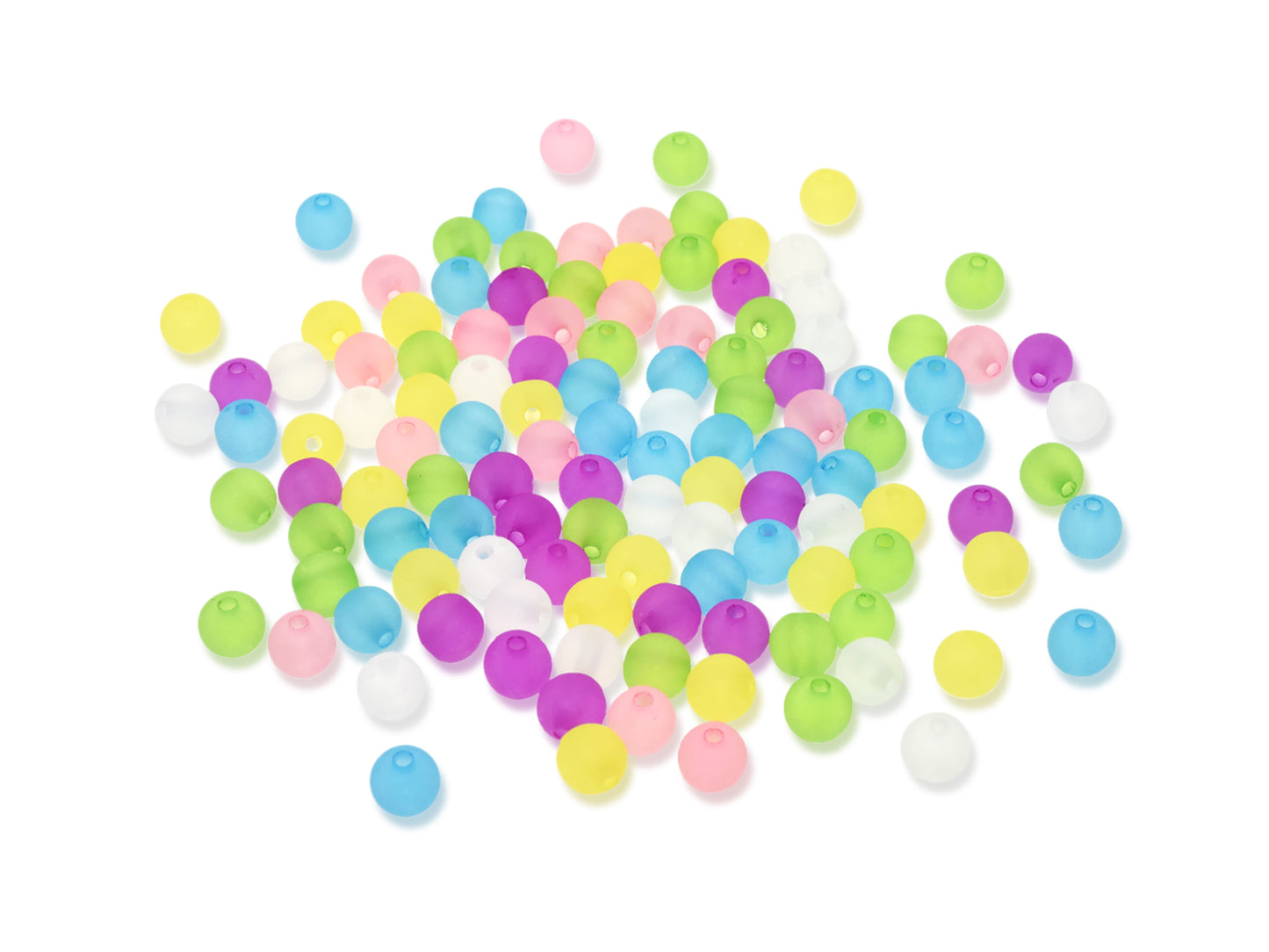 Acrylic Beads: 28g Multi-Packs A) 8mm Round Frosted