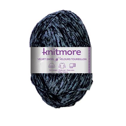 VELVET SWIRL KNITTING YARN-BLACK300 g/328 yrds