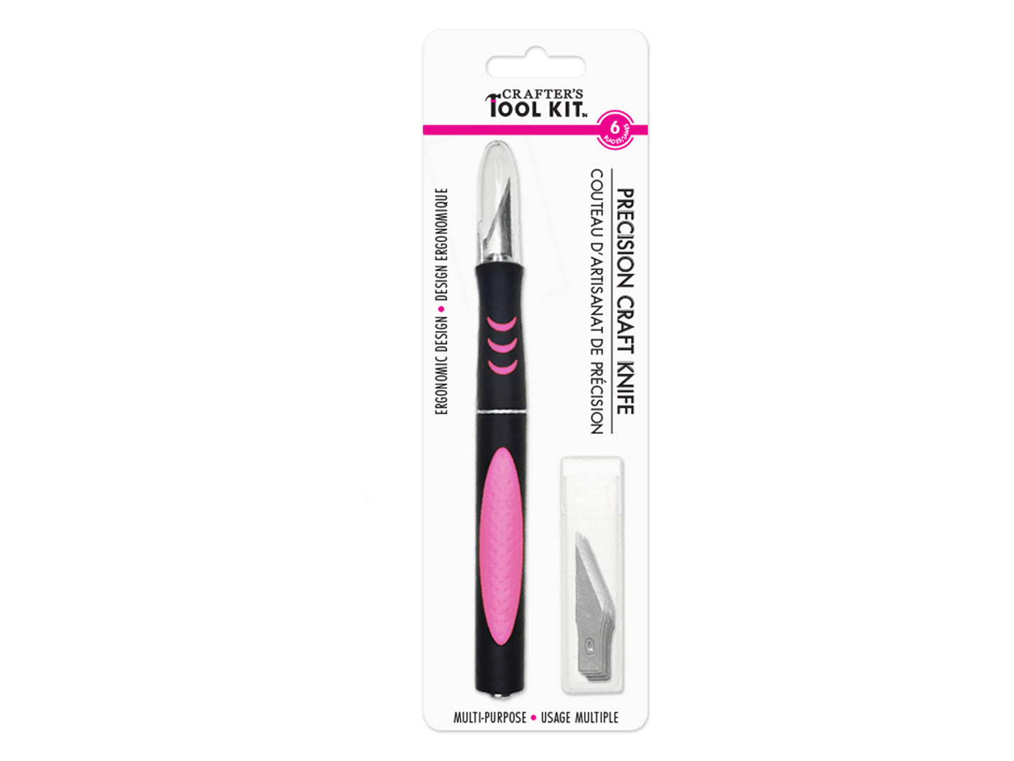 Crafter's Toolkit: Ergonomic Exact-Cut Knife w/6 blades