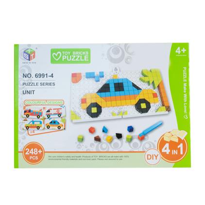 TOY BRICK PUZZLES (4 IN 1)-248 PCS-EMERGENCY CARS
