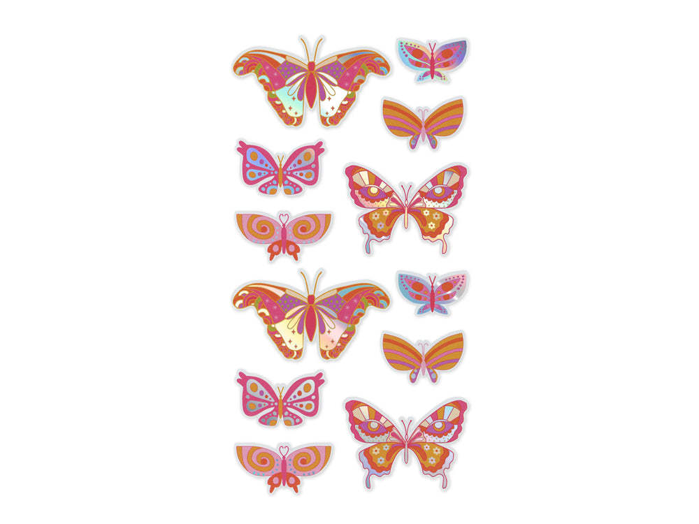 Paper Craft Sticker: 3.9"x7.5" Vinyl Holographic B) Butterfly