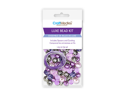 Acrylic Bead Kit: 30g Luxe Kit w/Spacers & Cording D) Purple
