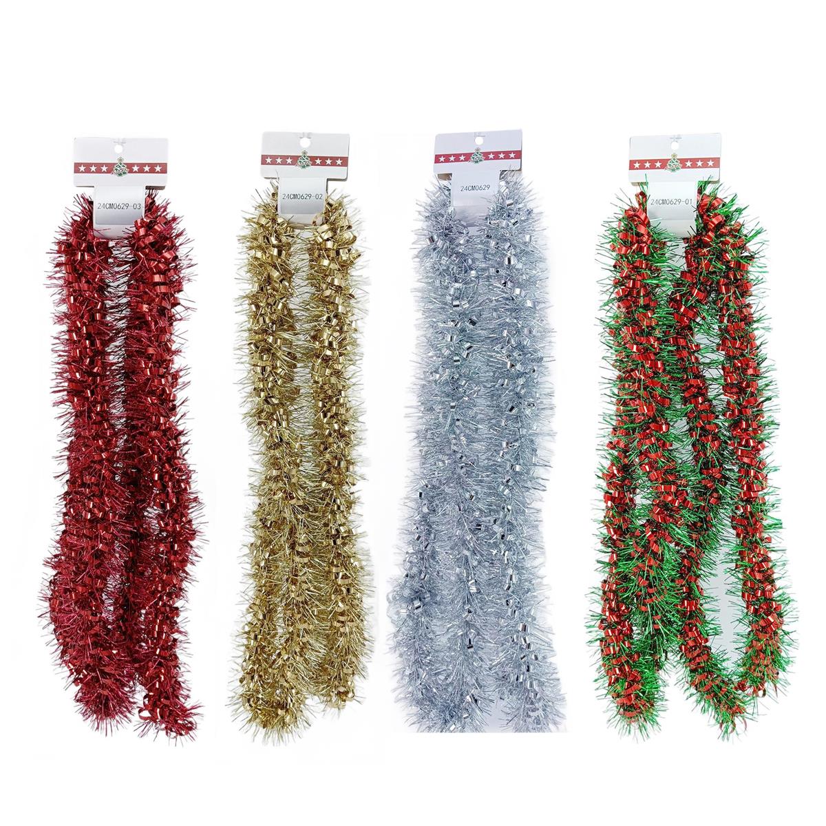 Deco N. 9ft.x5ply Tinsel Garland, 4/c, header